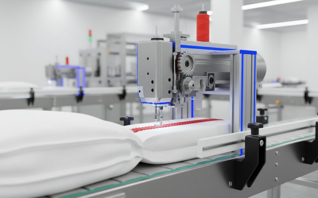 how a bag sewing machine works on a production line hero image
