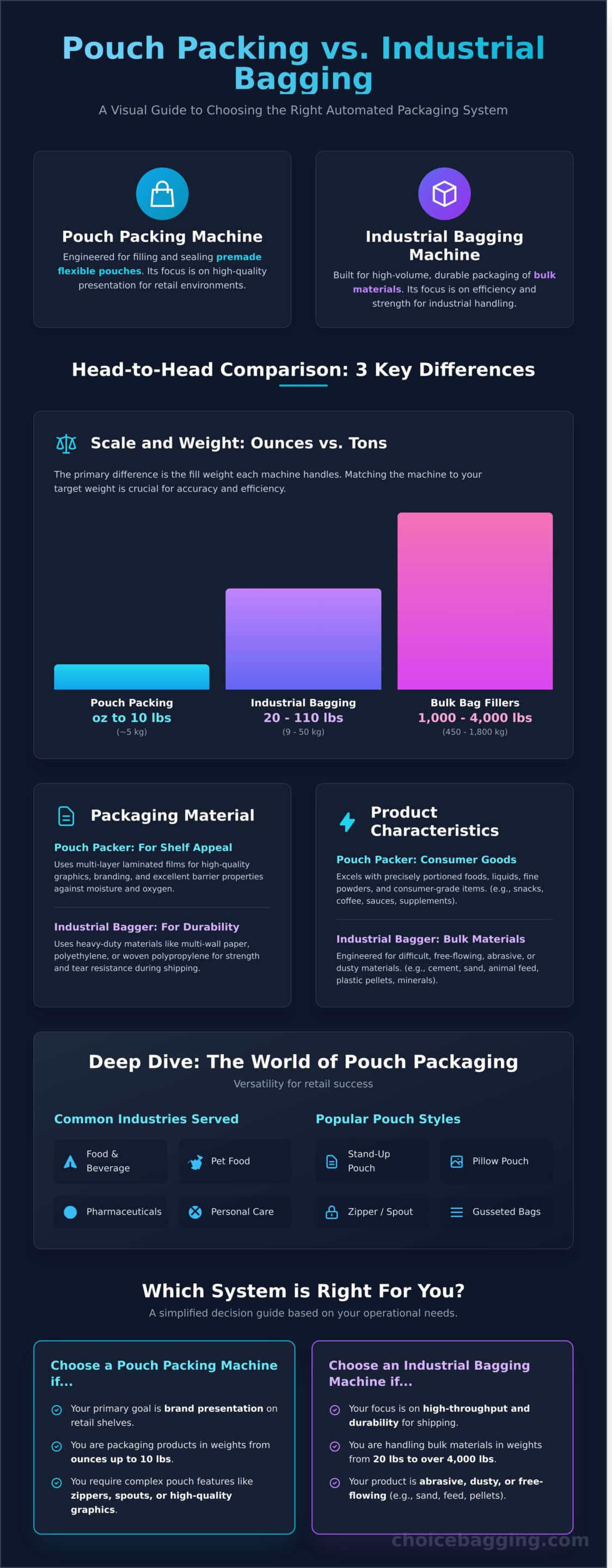 Pouch Packing Machine: A Guide to Choosing the Right Bagger - Infographic