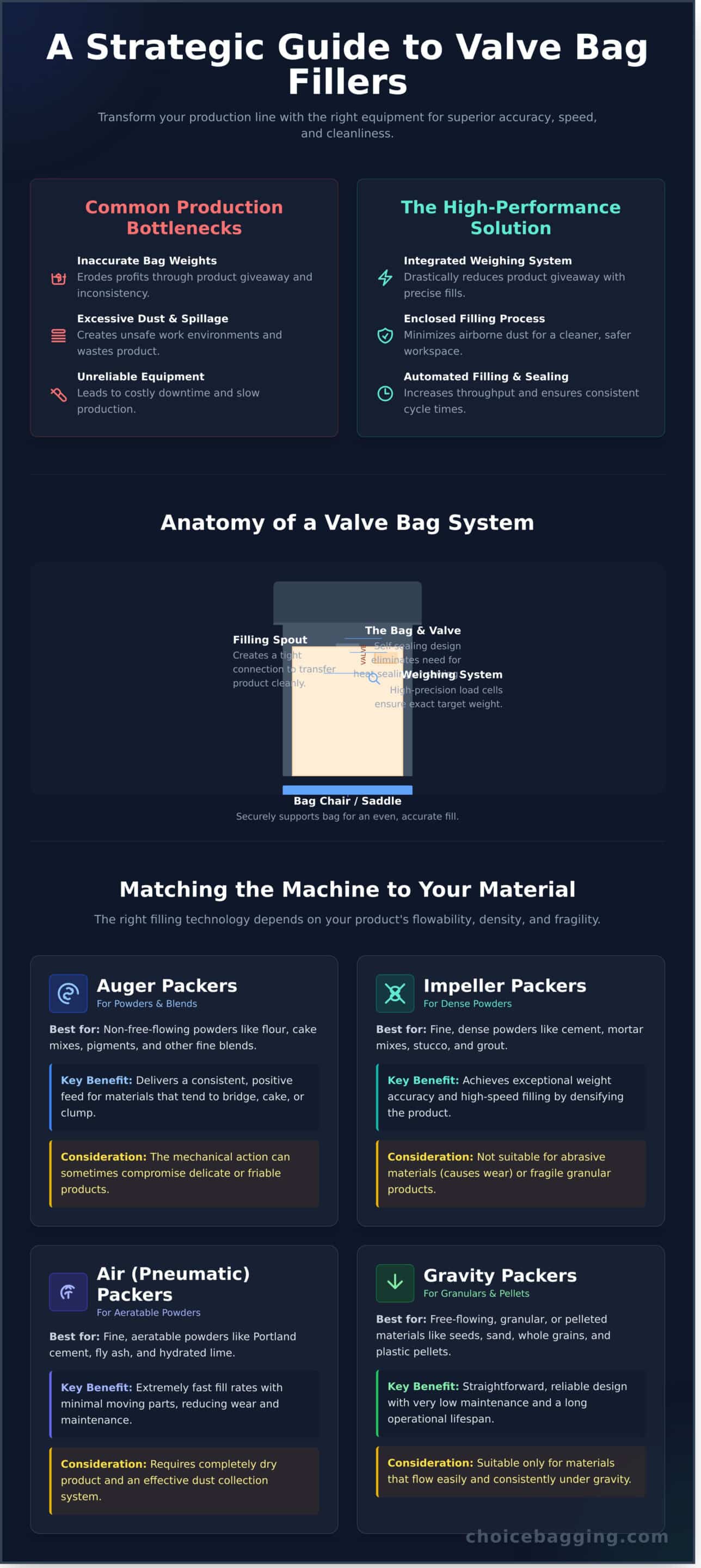 Valve Bag Filler: The Complete Guide to Accurate & Efficient Bagging - Infographic