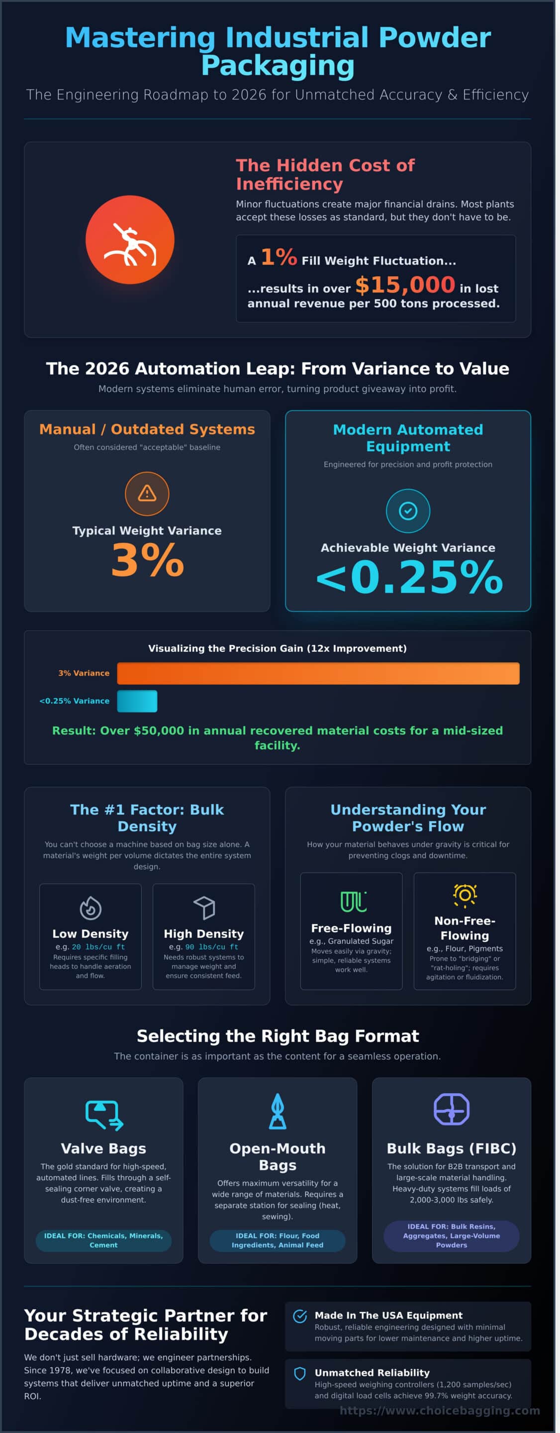 Automatic Powder Bagging Equipment: The Engineering Guide to Precision & Productivity - Infographic