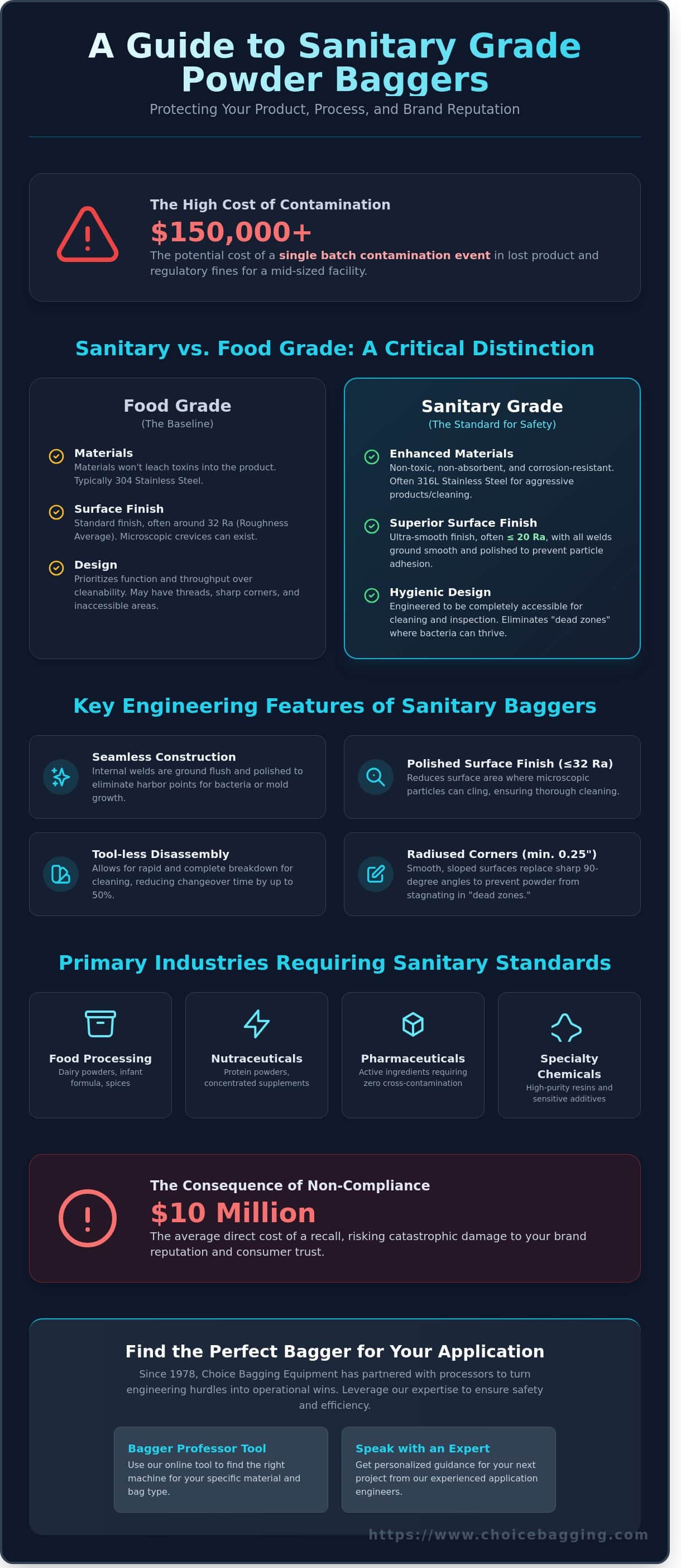 Sanitary Grade Powder Bagger: The Engineering Guide to Hygienic Packaging in 2026 - Infographic